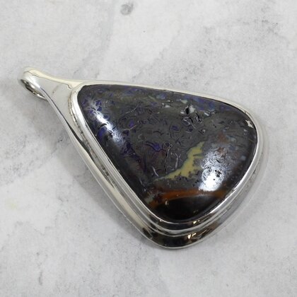 Boulder Opal 925 Silver Pendant ~44mm
