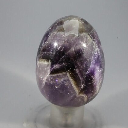 Chevron Amethyst Crystal Egg ~49mm