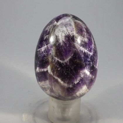 Chevron Amethyst Crystal Egg ~50mm