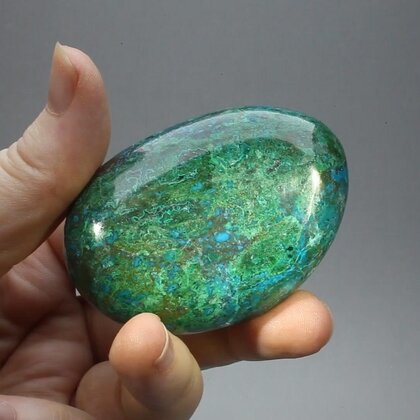 Chrysocolla and Malachite Polished Stone ~62mm