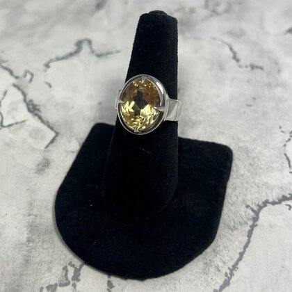 Citrine Oval 925 Sterling Silver Ring~8 US / Q UK