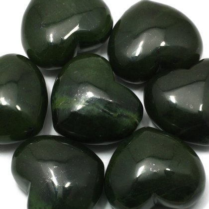 Dark Green Serpentine Crystal Heart ~45mm