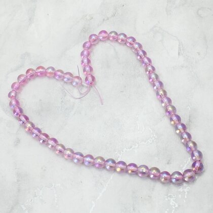 Dark Pink Aura Beads ~8mm Round