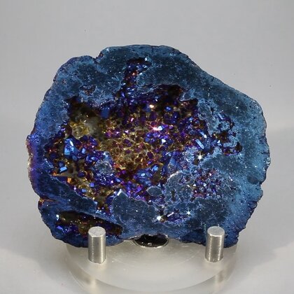 Flame Aura Quartz Geode ~65x53mm