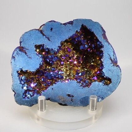 Flame Aura Quartz Geode ~70x57mm