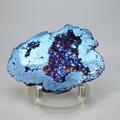 Flame Aura Quartz Geode ~73x51mm
