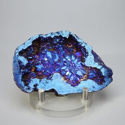 Flame Aura Quartz Geode ~75x53mm