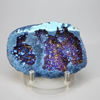 Flame Aura Quartz Geode ~75x55mm