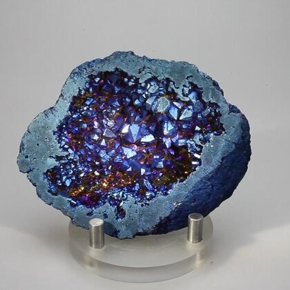 Flame Aura Quartz Geode ~75x60mm