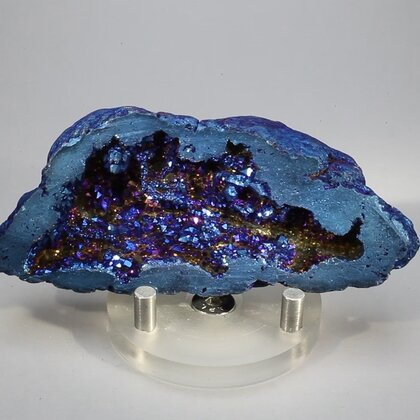 Flame Aura Quartz Geode ~91x40mm