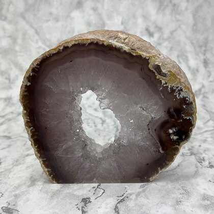 Free-standing Polished Agate - Natural Brown ~113x126cm