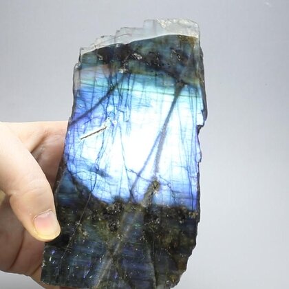 Freestanding Labradorite (Part Polished) ~138x74mm