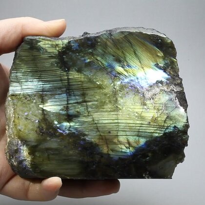 Freestanding Labradorite (Part Polished) ~98x114mm