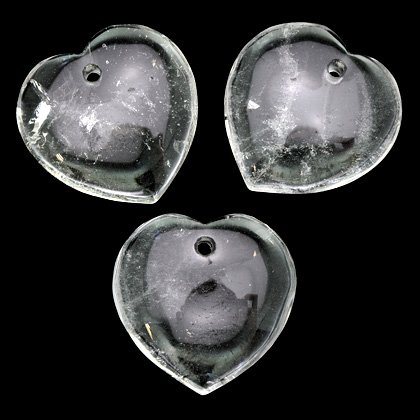 Front Drilled Quartz Hearts - 40mm