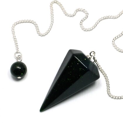 Green Goldstone Crystal Pendulum