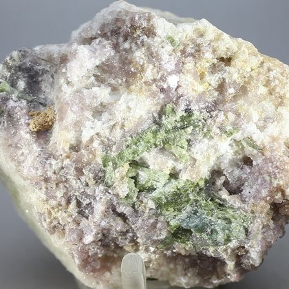 UNUSUAL Green Tourmaline and Lepidolite Healing Crystal ~70mm