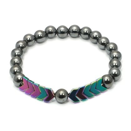 Hematite Crystal Bracelet - Rainbow Arrows