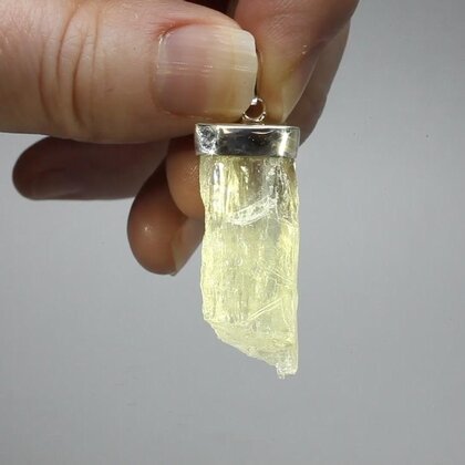 Hiddenite Healing Crystal 925 Silver Pendant ~33mm