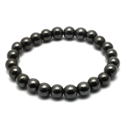 Magnetic Hematite Round Bead Bracelet