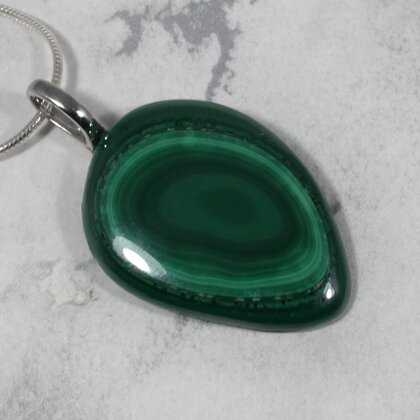 Malachite Gemstone Pendant ~30mm
