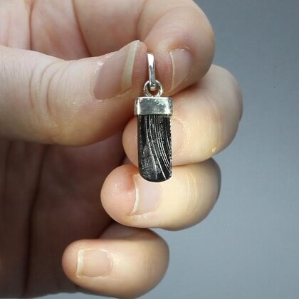 Mini Shungite 925 Silver Pendant ~12mm