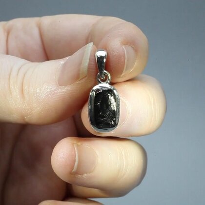 Mini Shungite 925 Silver Pendant ~12mm