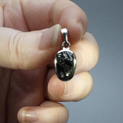 Mini Shungite 925 Silver Pendant ~14mm
