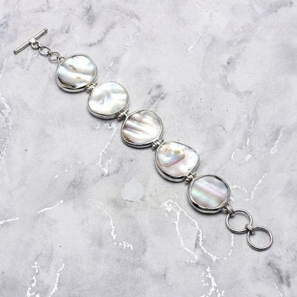 Mother of Pearl & Silver Bracelet ~185mm