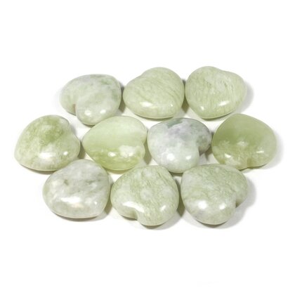 New Jade Mini Crystal Heart - 25mm