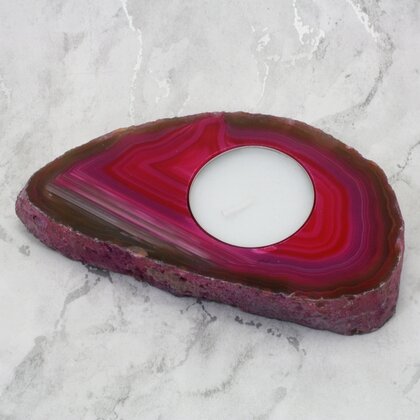 Pink Agate Tealight Candle Holder ~124x67mm