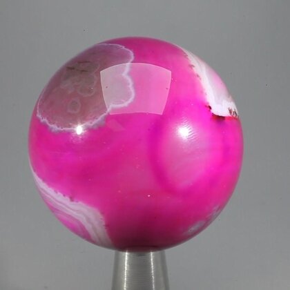 Pink Banded Agate Crystal Sphere ~40mm