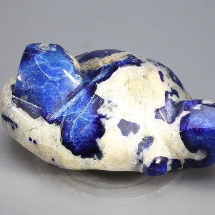 Polished Lapis Crystals on White Quartz ~25 x 72mm
