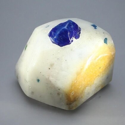 Polished Lapis Crystals on White Quartz ~42 x 53mm