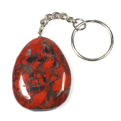 Poppy Jasper Disc Fob Keyring