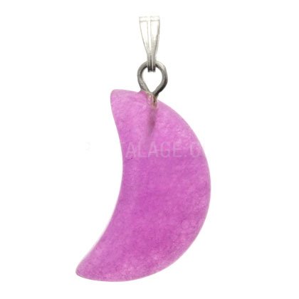 Purple Quartz Pendant - Crescent 21mm