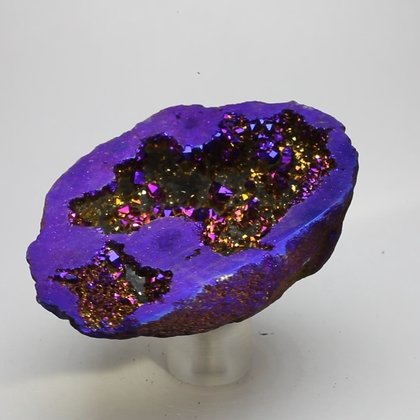 Rainbow Aura Quartz Geode ~76mm