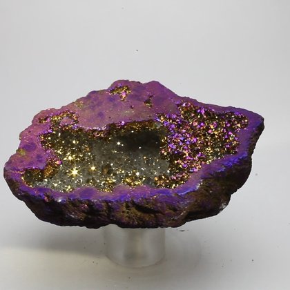 Rainbow Aura Quartz Geode ~79mm