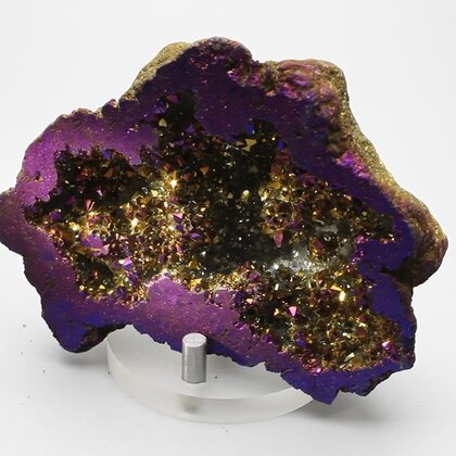 Rainbow Aura Quartz Geode ~85mm