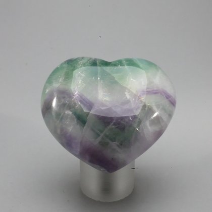 Rainbow Fluorite Crystal Heart ~45mm