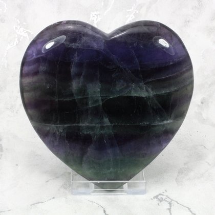Rainbow Fluorite Crystal Heart - Large ~96mm