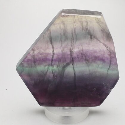 GORGEOUS Rainbow Fluorite Geometric Tablet ~86mm