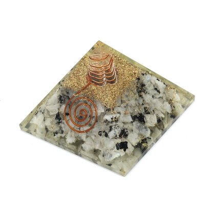 Rainbow Moonstone & Copper Quartz Orgonite ~50mm
