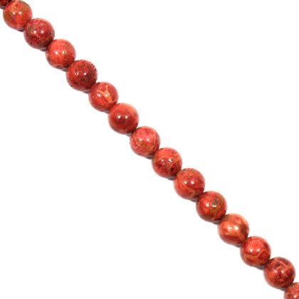 Red Coral Crystal Beads - 10mm Round