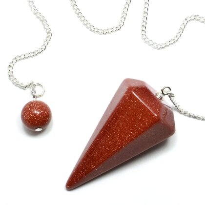 Red Goldstone Crystal Pendulum