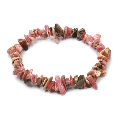 Rhodochrosite Gemstone Chip Bracelet