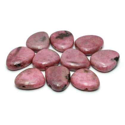 Rhodonite Drilled Tumble Stone