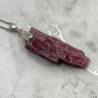 Rhodonite Healing Crystal 925 Silver Pendant ~34mm