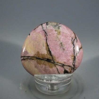 Rhodonite Polished Flat Tumblestone ~41mm