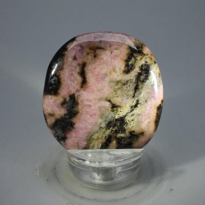 Rhodonite Polished Flat Tumblestone ~42mm