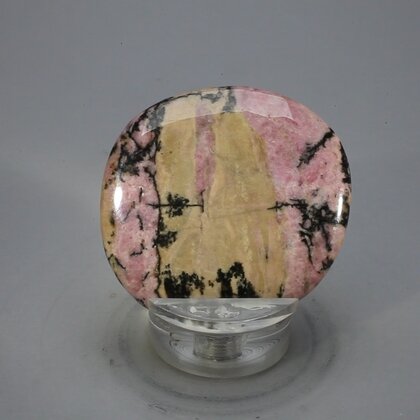 Rhodonite Polished Flat Tumblestone ~42mm